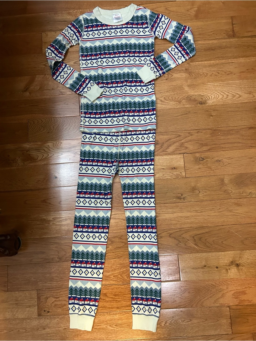 Hanna Andersson Kids Fair Isle Holiday Pajama Set Organic Cotton Size 8 130